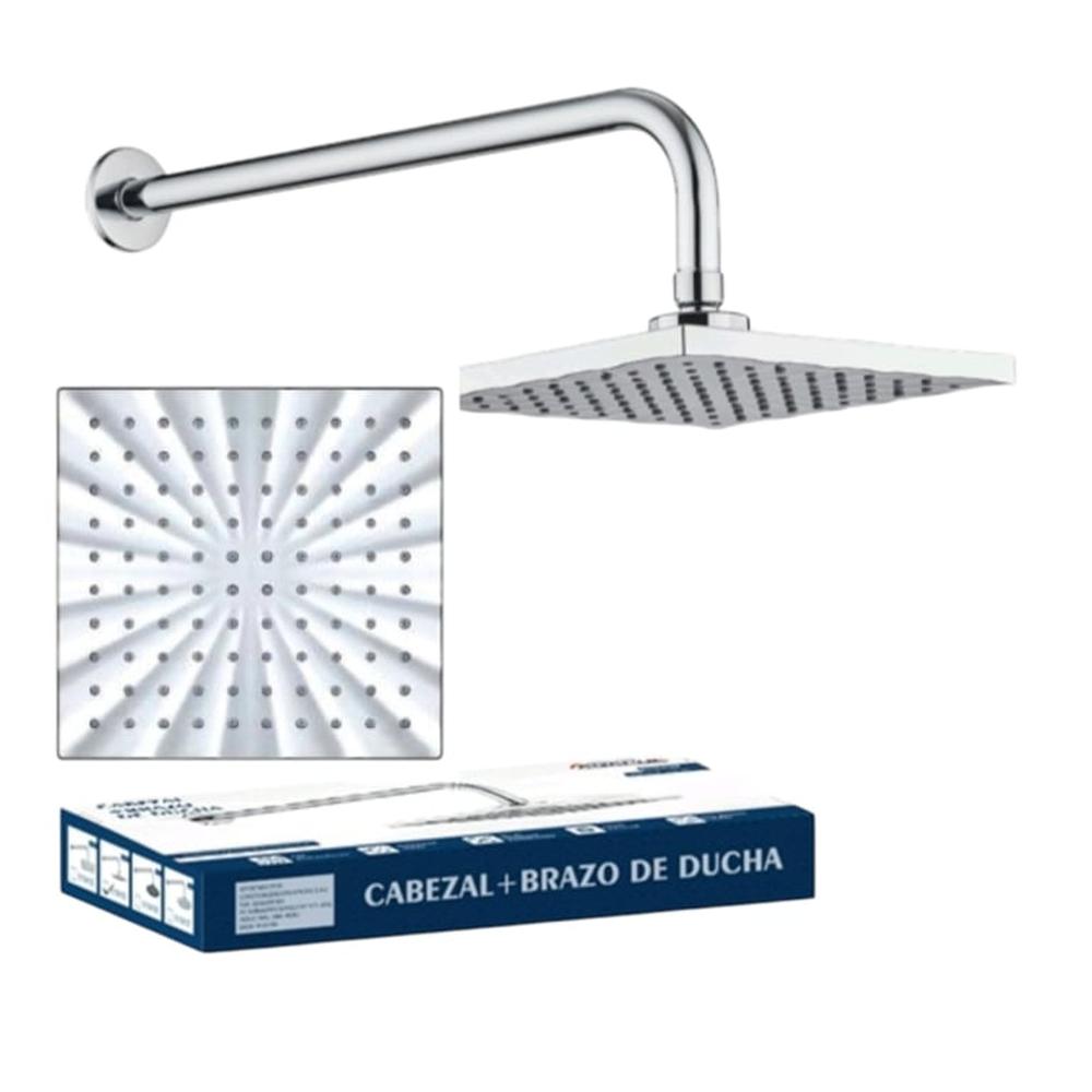 Cabeza Ducha Española Cuadrado ABS 20cm con Brazo de 40cm Acero Cabeza Ducha Española Cuadrado ABS 20cm con Brazo de 40cm Acero