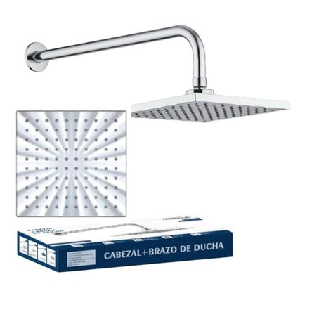 Cabeza Ducha Española Cuadrado ABS 20cm con Brazo de 40cm Acero Cabeza Ducha Española Cuadrado ABS 20cm con Brazo de 40cm Acero