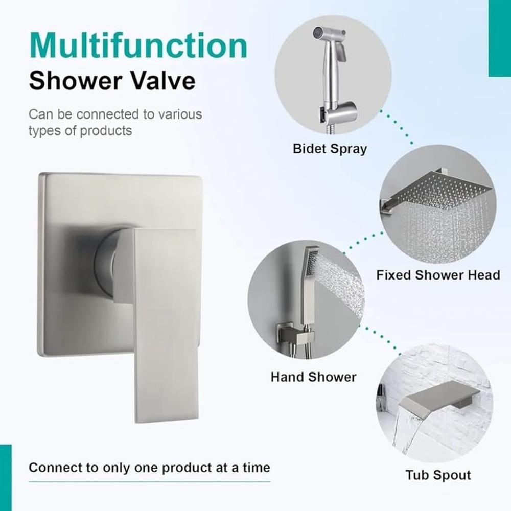 Mezcladora Ducha Monomando Empotrado Acero Mate Mezcladora Ducha Monomando Empotrado Acero Mate