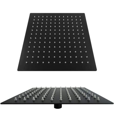 Cabezal Ducha Española Cuadrada Negro Mate 30x30cm con Brazo de 40cm Cabezal Ducha Española Cuadrada Negro Mate 30x30cm con Brazo de 40cm