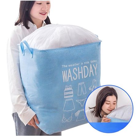 Cesto De Ropa Multiuso Con Ajuste Washday Celeste  570CL02