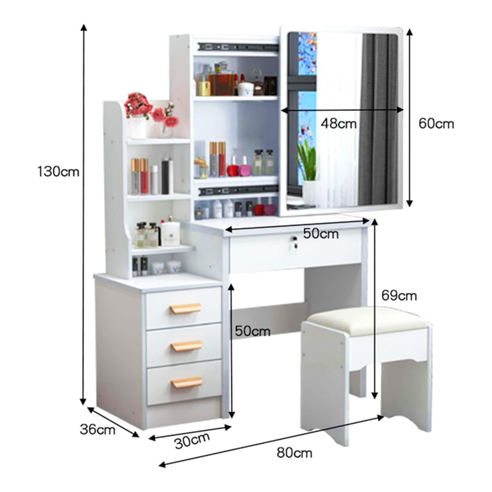 Tocador de Maquillaje con Espejo para dormitorio