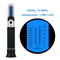 Refractometro ATC 0-100% Salinidad y SG Salinometro Acuario