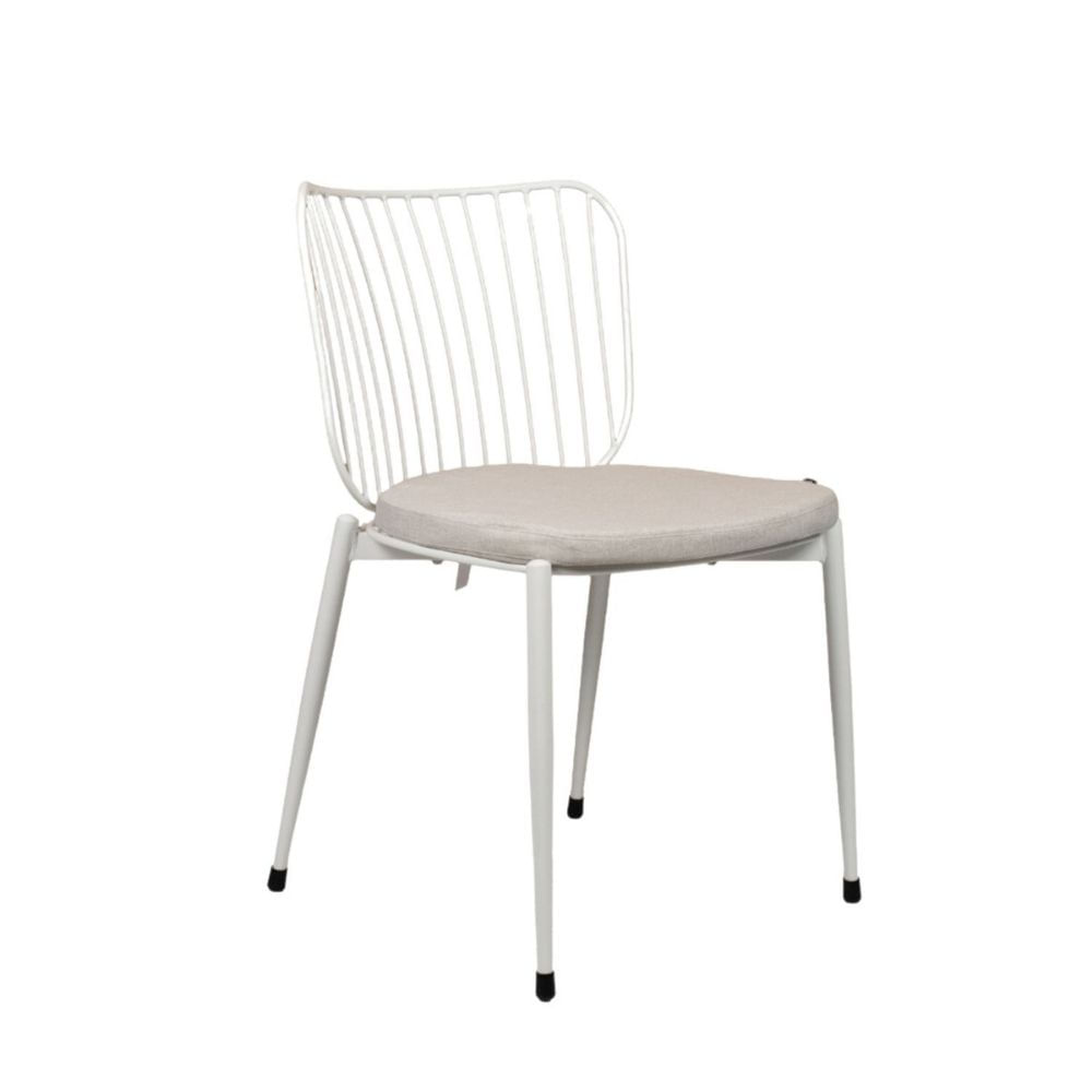 Silla Comedor de Metal Nota Blanco