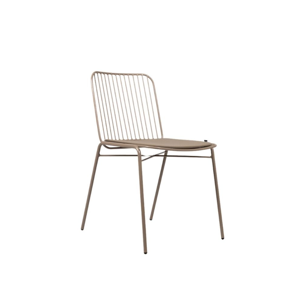 Silla Comedor de Metal Dak Beige