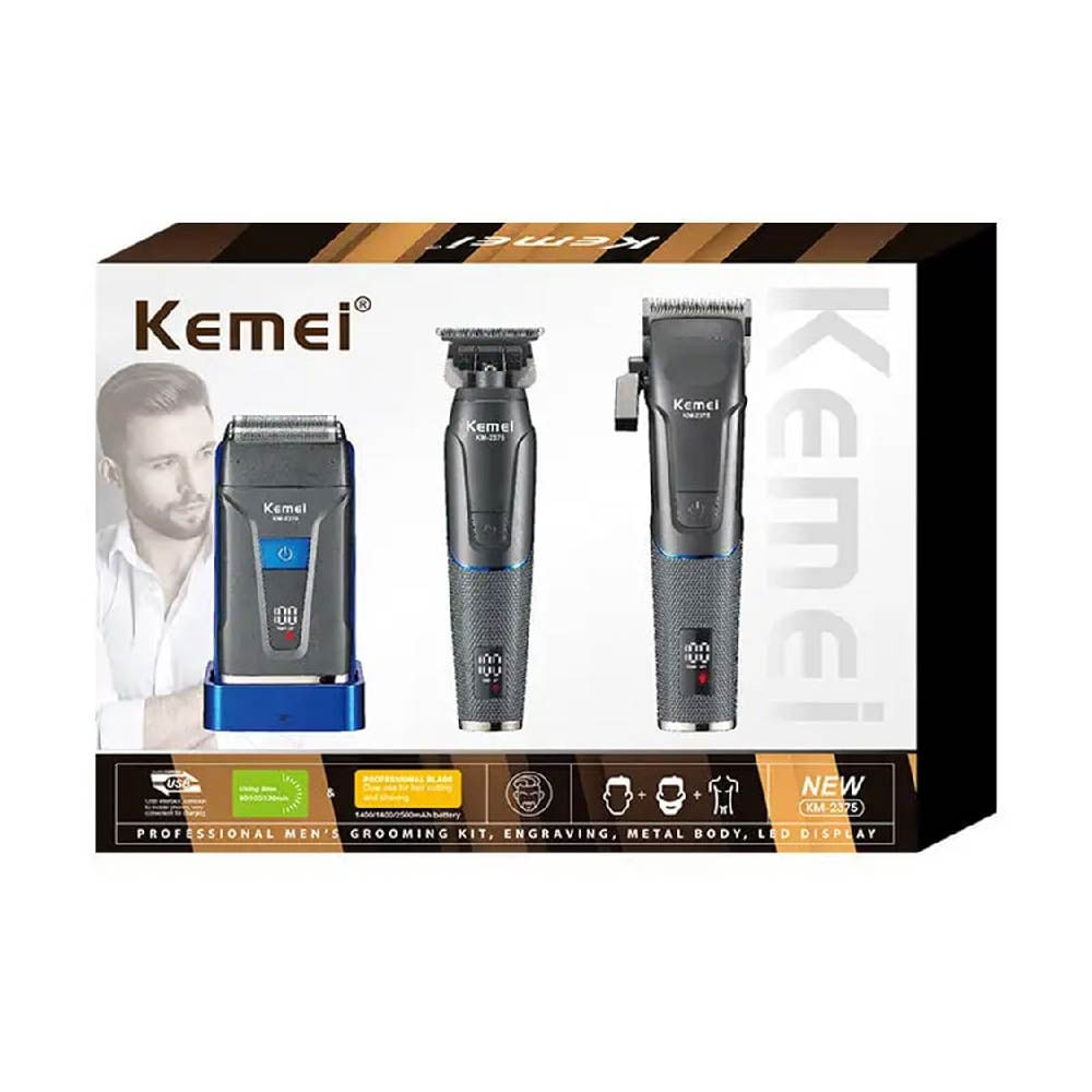 Maquina de cortar cabello y TRIMER +Afeita. pack Profesional KEMEI