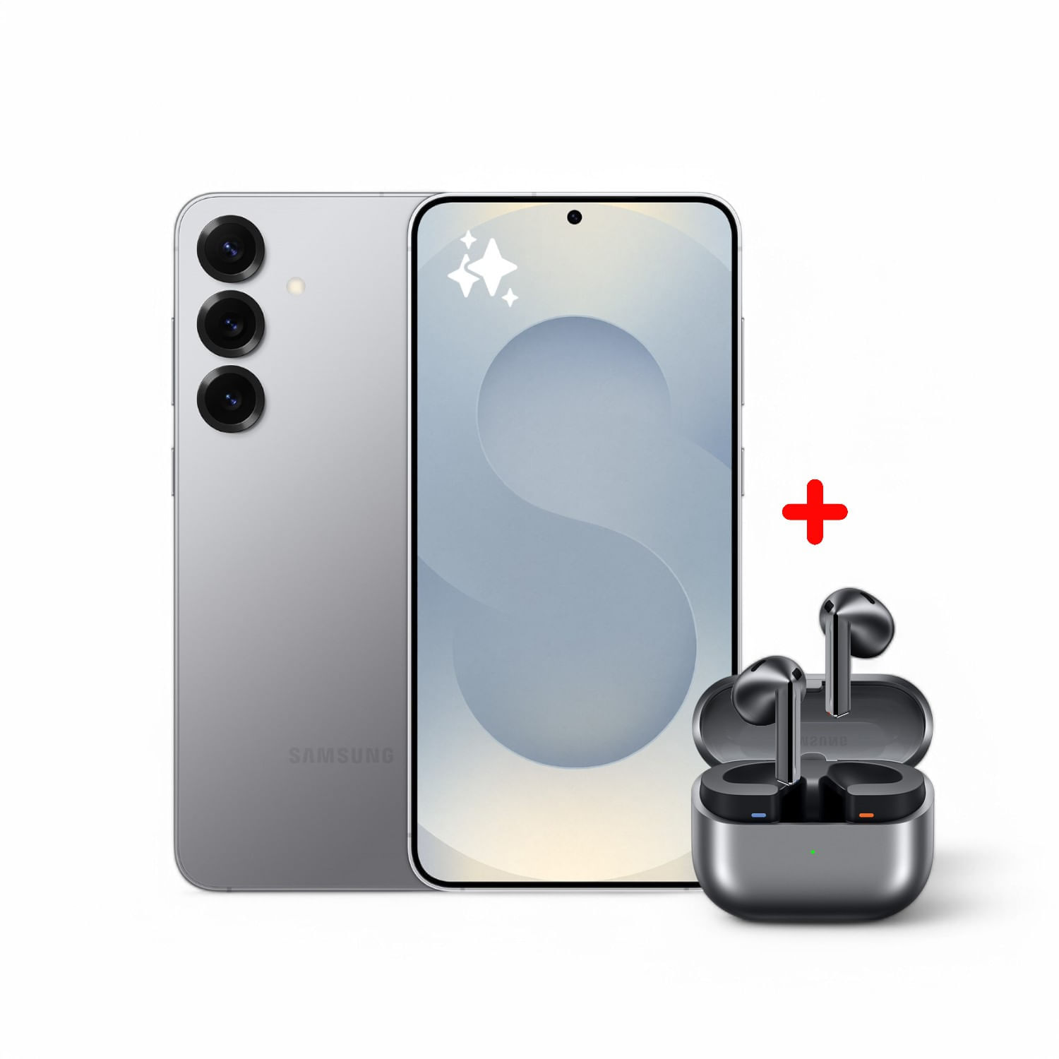 Celular Samsung Galaxy S25+ 256GB 6.7"" SM-S936BZSLLTP Silver Shadow + Galaxy Buds SM-R530NZAALTA Silver