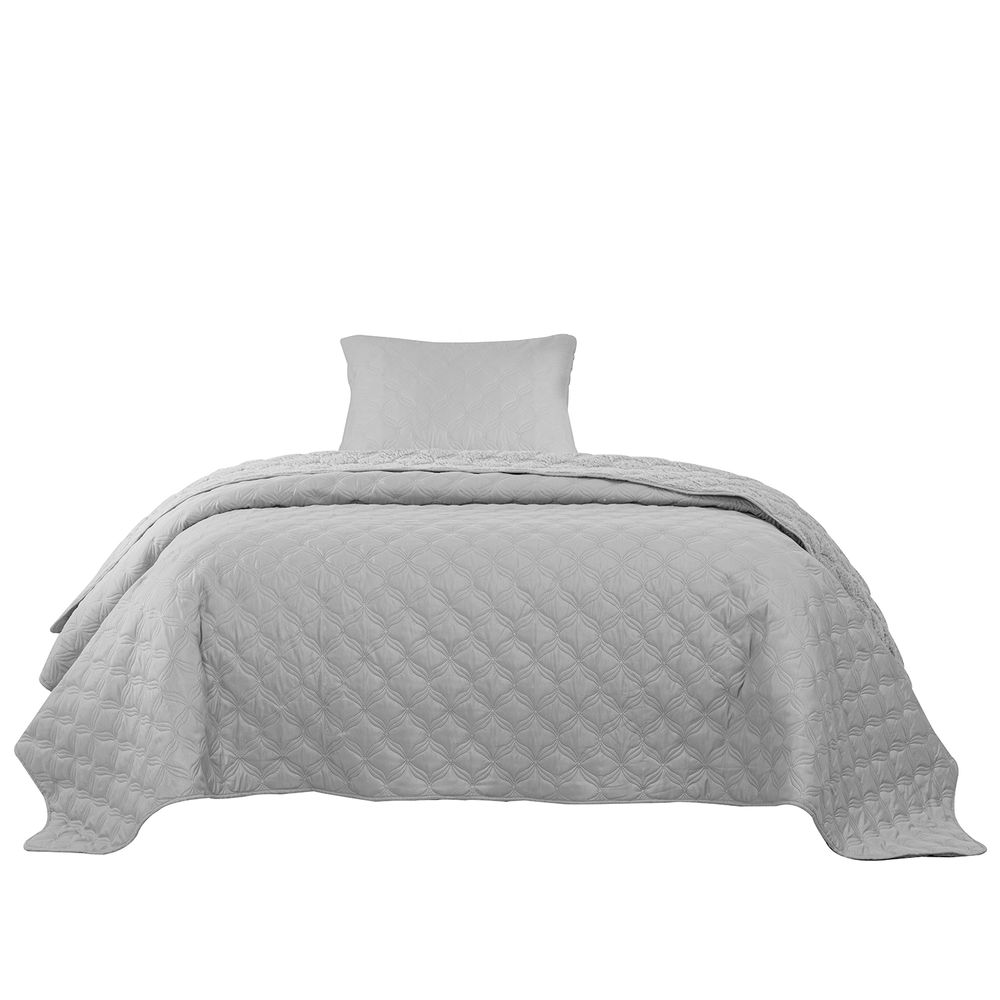 Cubrecama OI25 Pinsonic Sherpa Gris 1.5 Plazas