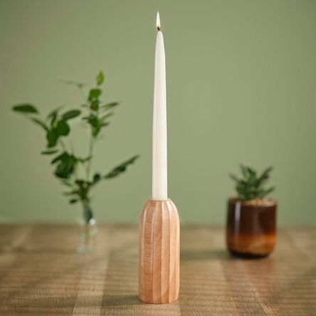 Portavela de Madera 15cm Otoño Orange