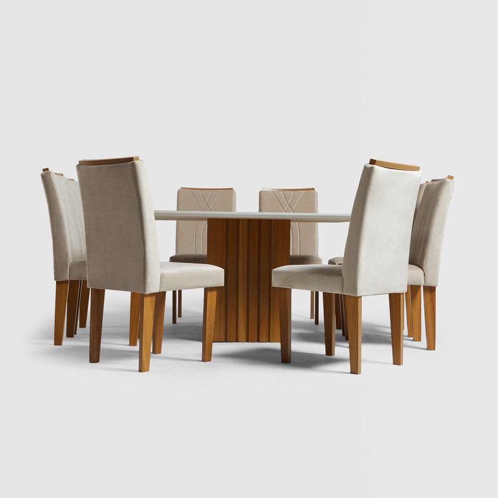 Juego De Comedor Samuel 8 Sillas Marrón