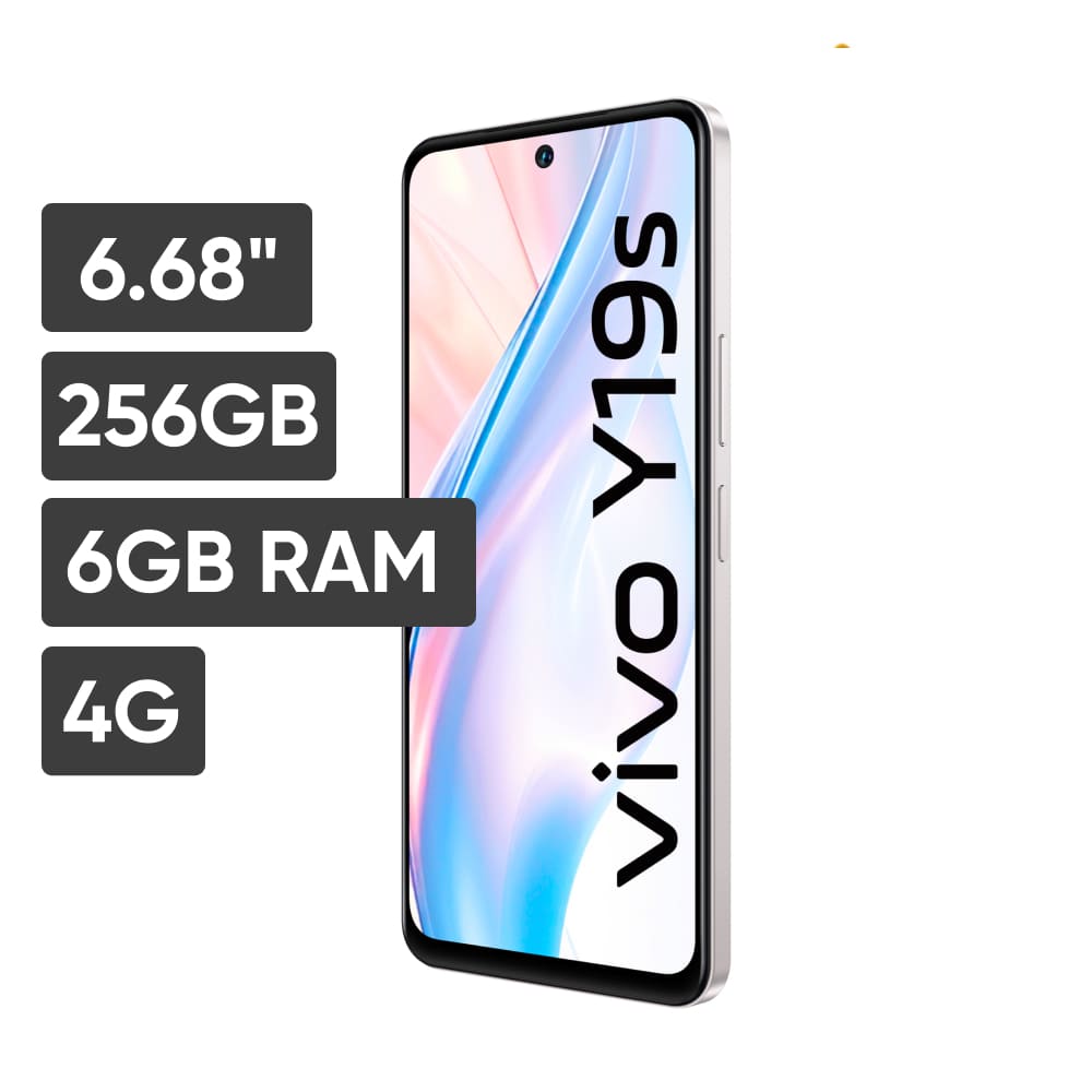 Smartphone VIVO Y19S 6.68"" 256GB 6GB 50MP + 0.08MP Plata Perla