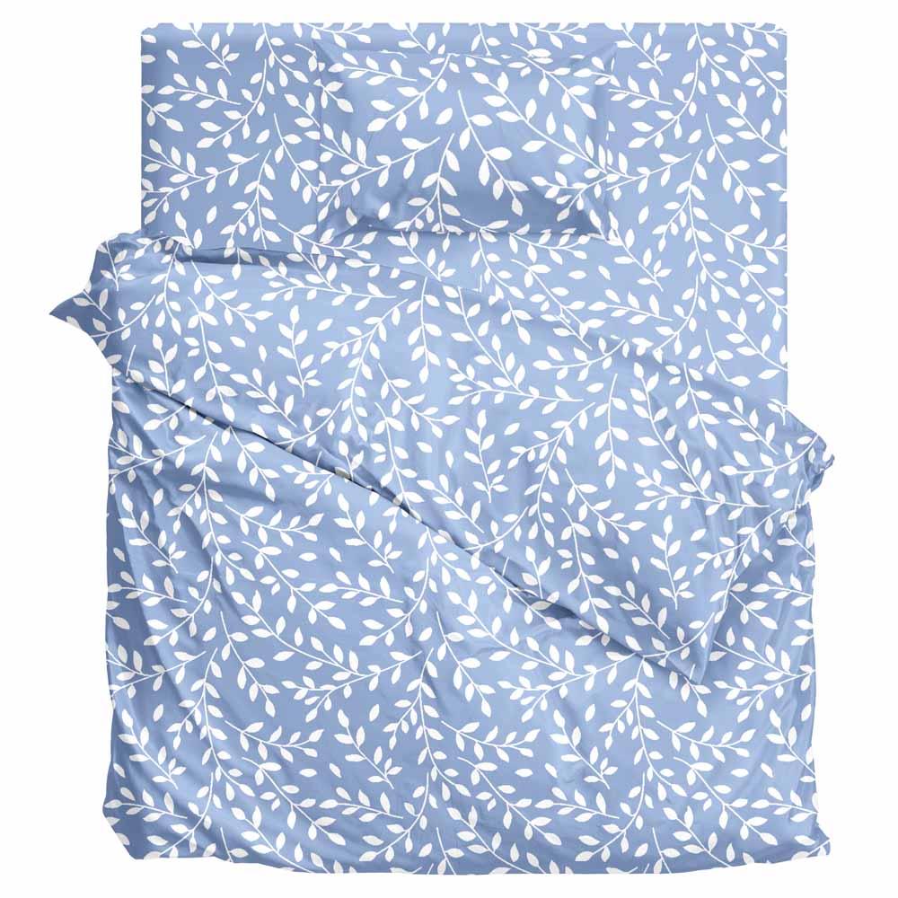 Sábana DECO HOME Mic 1.5 Plazas Flor Bl/Cel