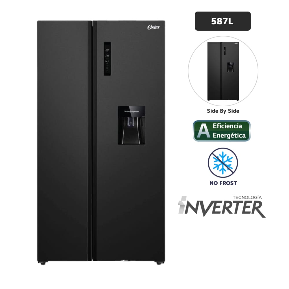 Refrigeradora OSTER 587L No Frost OS-PSBSS2002EBDI Negro