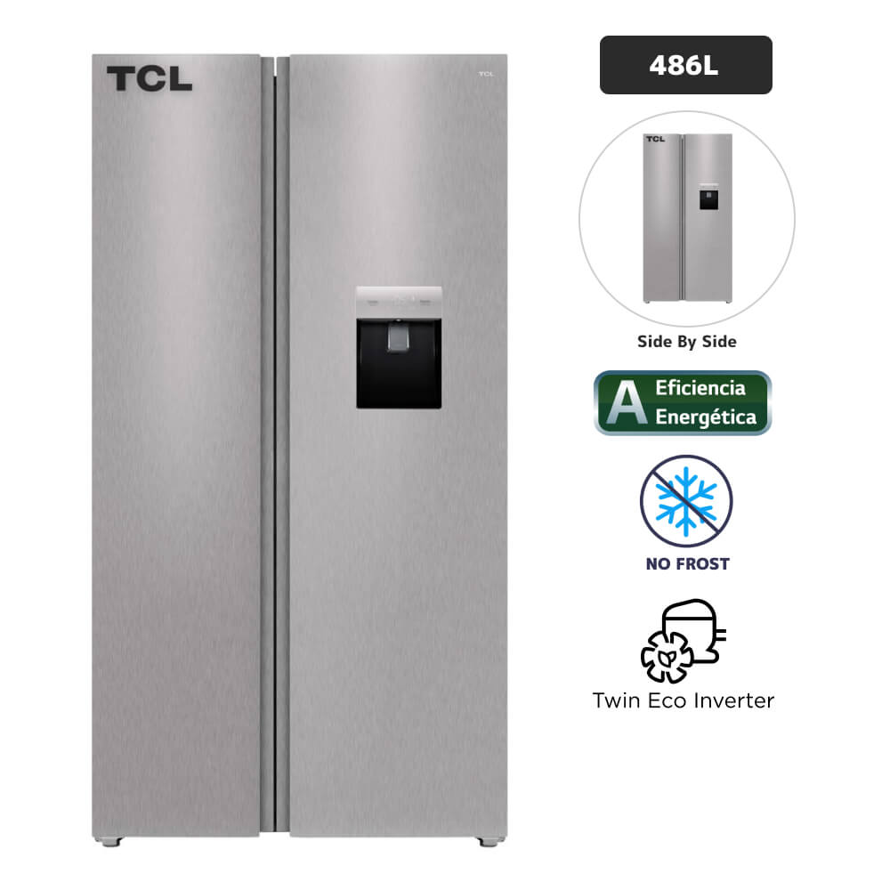 Refrigeradora TCL 486L No Frost P520SB Grey Inox