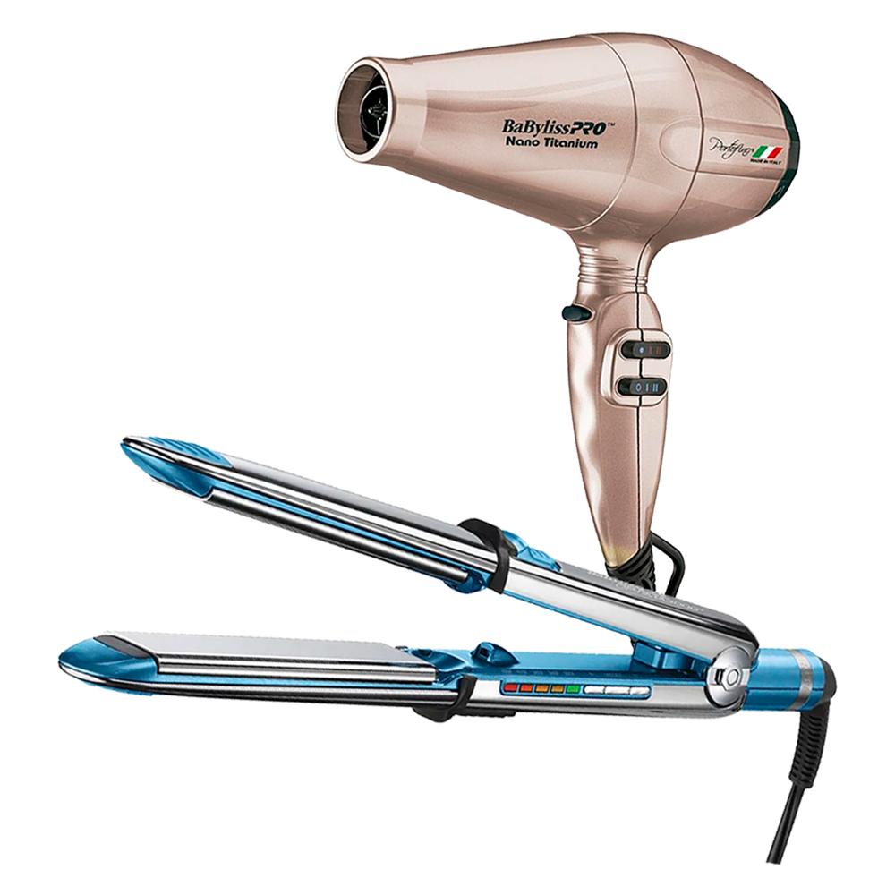 Combo BabylissPro Alisadora Optima 3100 BNT3100TPE y Secador Portofino Rose Gold BNTRG6610PE