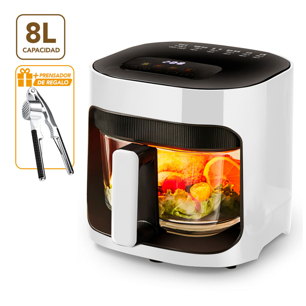 Freidora de Aire Digital 8 LT BL W24 Y Prensador de Ajo J71 de Regalo