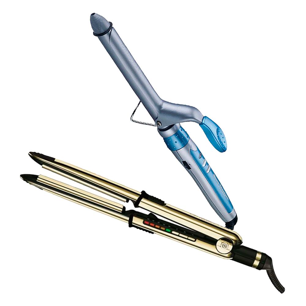 Combo BabylissPro Alisadora Optima 3000 BNTG3000TPE y Rizador Nano Titanium BABNT100SPE