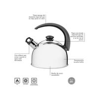 Tetera TRAMONTINA Acero. Inox cap 3 L