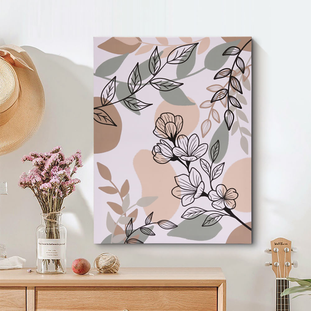 Cuadro Canvas Diseño 1 Floral Otoño Orange