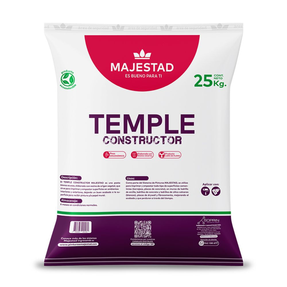 Temple Constructor Majestad 25kg Acuoso Blanco Mate Temple Constructor Majestad 25kg Acuoso Blanco Mate