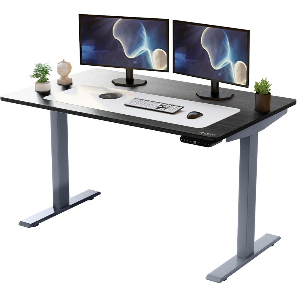 Escritorio de Pie Ajustable Eléctrico Uncaged Ergonomics Rise Up (48 x 30"", Bambú Negro) - Diseñado