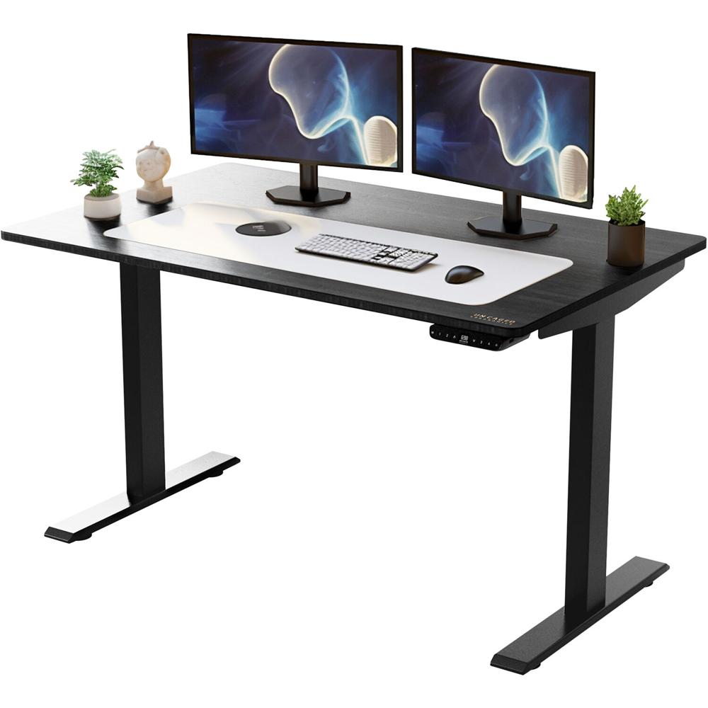 Escritorio de Pie Ajustable Eléctrico Uncaged Ergonomics Rise Up (60 x 30"", Bambú Negro) - Diseñado