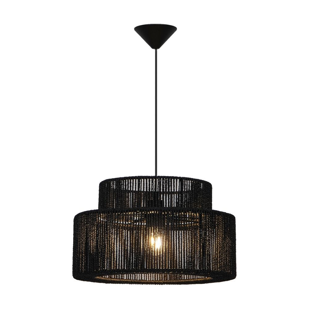 Lámpara Colgante Nala Orange 1 Luz E27 Soga Negro Lámpara Colgante Nala Orange 1 Luz E27 Soga Negro