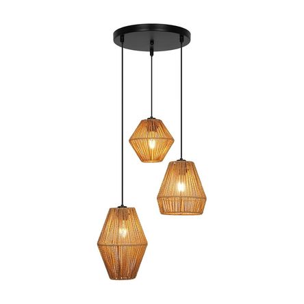 Lámpara Colgante Orange Jeju 3 Luces E27 Soga