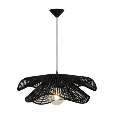 Lámpara Colgante Orange Sombrero Negro de Metal 1 Luz E27 Lámpara Colgante Orange Sombrero Negro de Metal 1 Luz E27