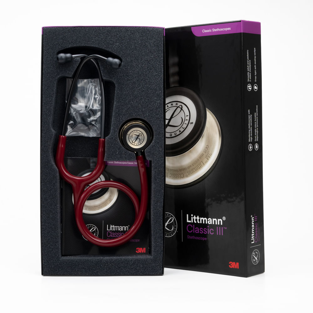 Estetoscopio Littmann® Classic III™ - Borgoña - Champagne Chestpiece Código 5864