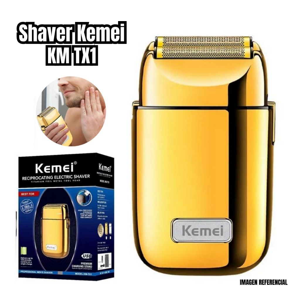 Shaver Kemei Recargable Dorado KM TX1