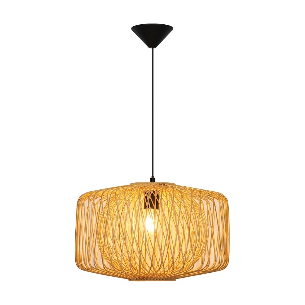 Lámpara Colgante Orange Flora 1 Luz E27 Bambú Lámpara Colgante Orange Flora 1 Luz E27 Bambú