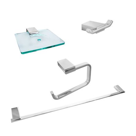 Juego 4 piezas de baño Buzios Cromado Italgrif