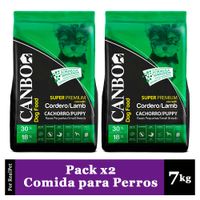 Pack x2 Comida Perros Cachorros Pequeños Canbo Cordero 7 kg