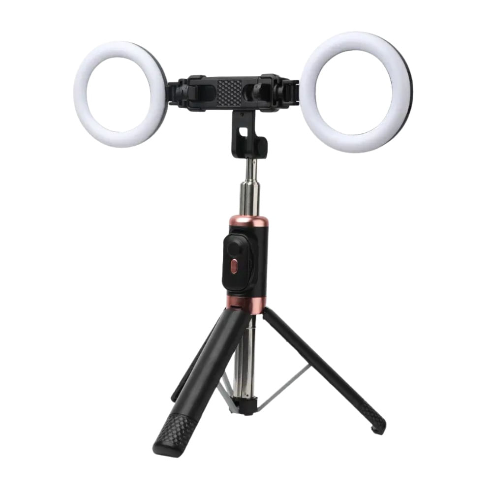 Palo Selfie Bluetooth JC-16H Doble Luz Led 110cm- Negro