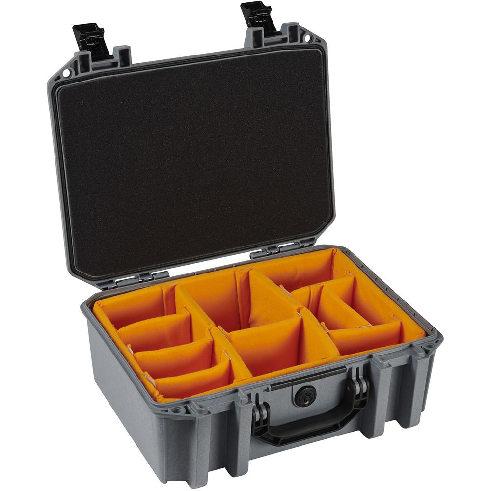 Funda Pelican Vault V300 con Divisores Acolchados (Gris, 18.7L) - Resistente a Golpes y Polvo, Imper