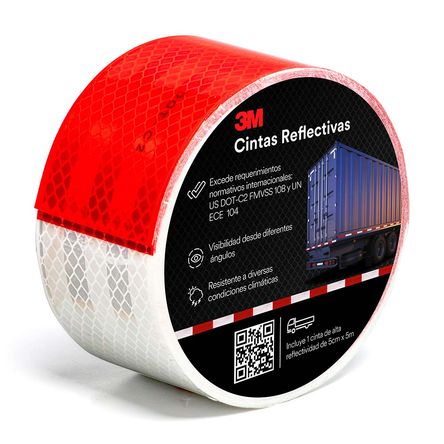 Cinta Reflectiva 3M Diamond Grade 5cm x 5m Rojo/blanco Cinta Reflectiva 3M Diamond Grade 5cm x 5m Rojo/blanco
