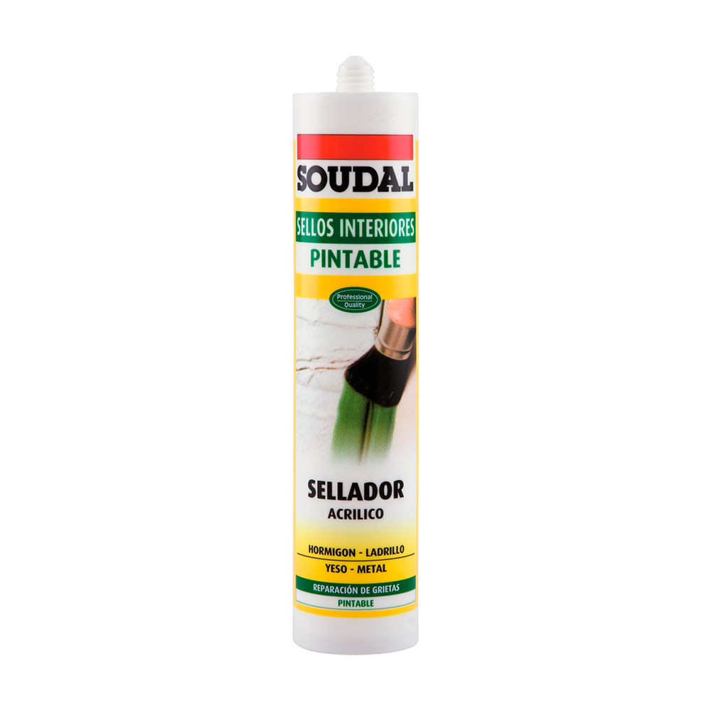 Sellador acrílico pintable x 300ml Soudal Sellador acrílico pintable x 300ml Soudal