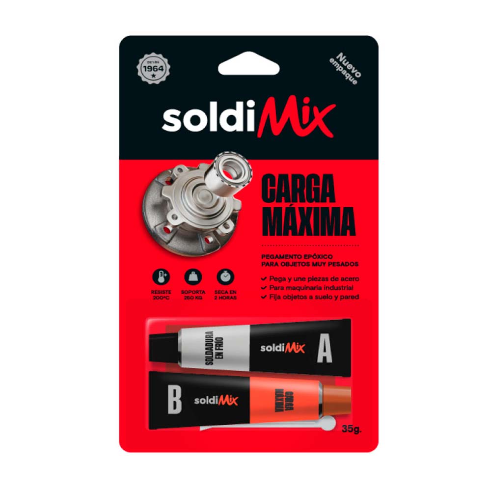 Pegamento Ultrafuerte Soldimix 35g Negro de Resina Epóxica