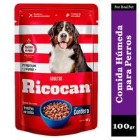 Comida Húmeda Perro Ricocan Cordero 100gr