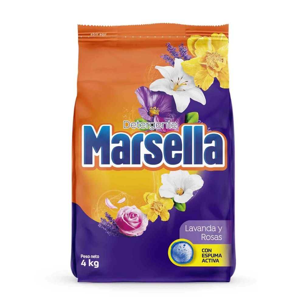 Detergente en Polvo Marsella Lavanda Y Rosas 4kg