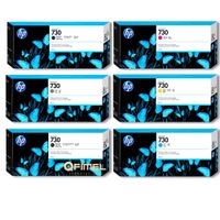 Kit Tinta HP 730 Mate Negro Cyan Magenta Amarillo Photo Black Gris Original
