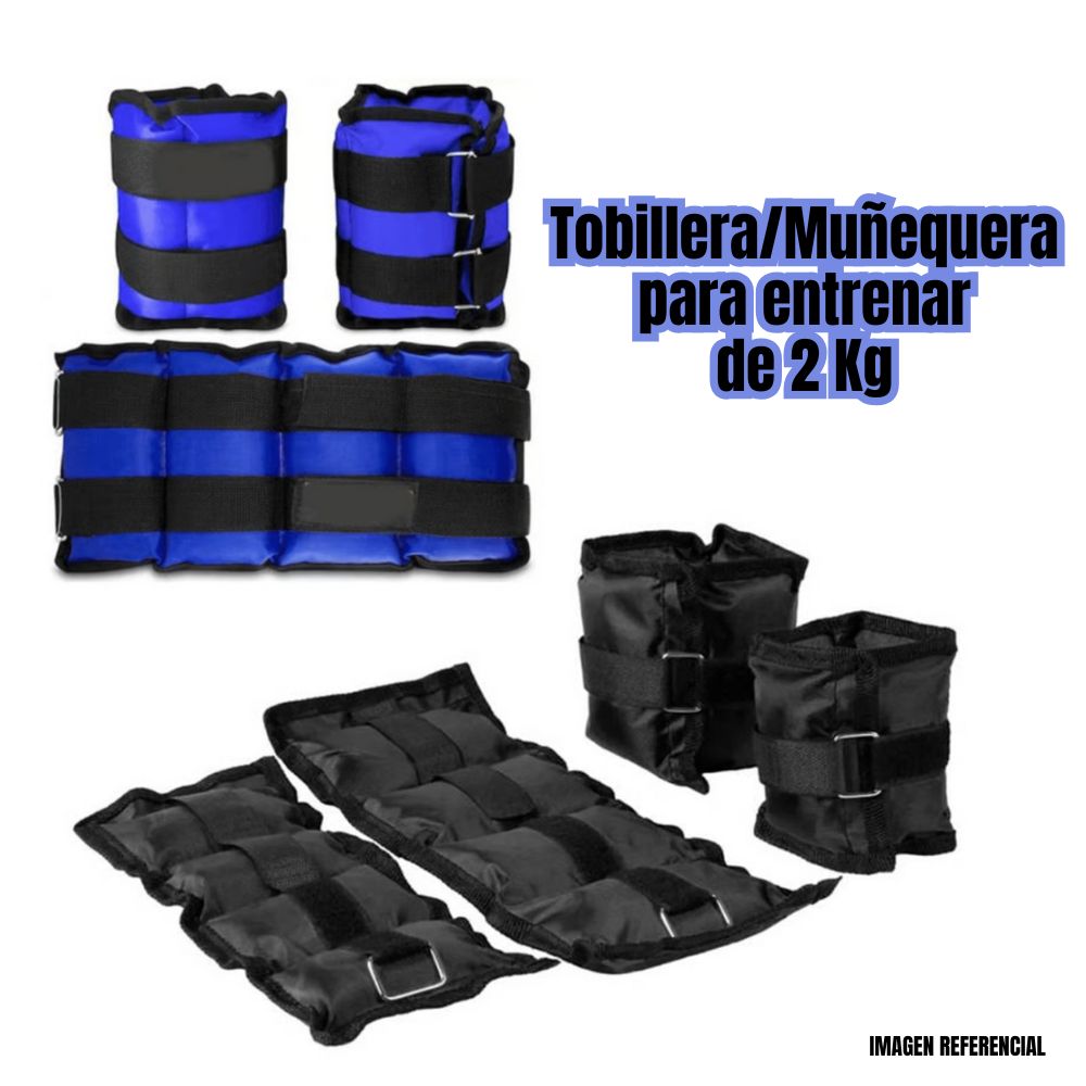 Pesas Muñequeras Tobilleras Peso de 2 Kg Pack 2 und