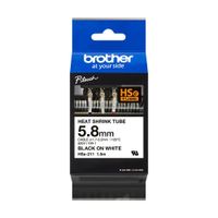 CINTA BROTHER HSE-211 TERMOCONTRAIBLE 5.8MM PT-E300/PT-E550W/PT-P900W BLANCO P/N: HSE211