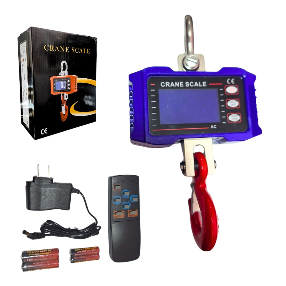 Balanza Industrial de Metal 500kg Recargable y Digital con Control Remoto Azulino