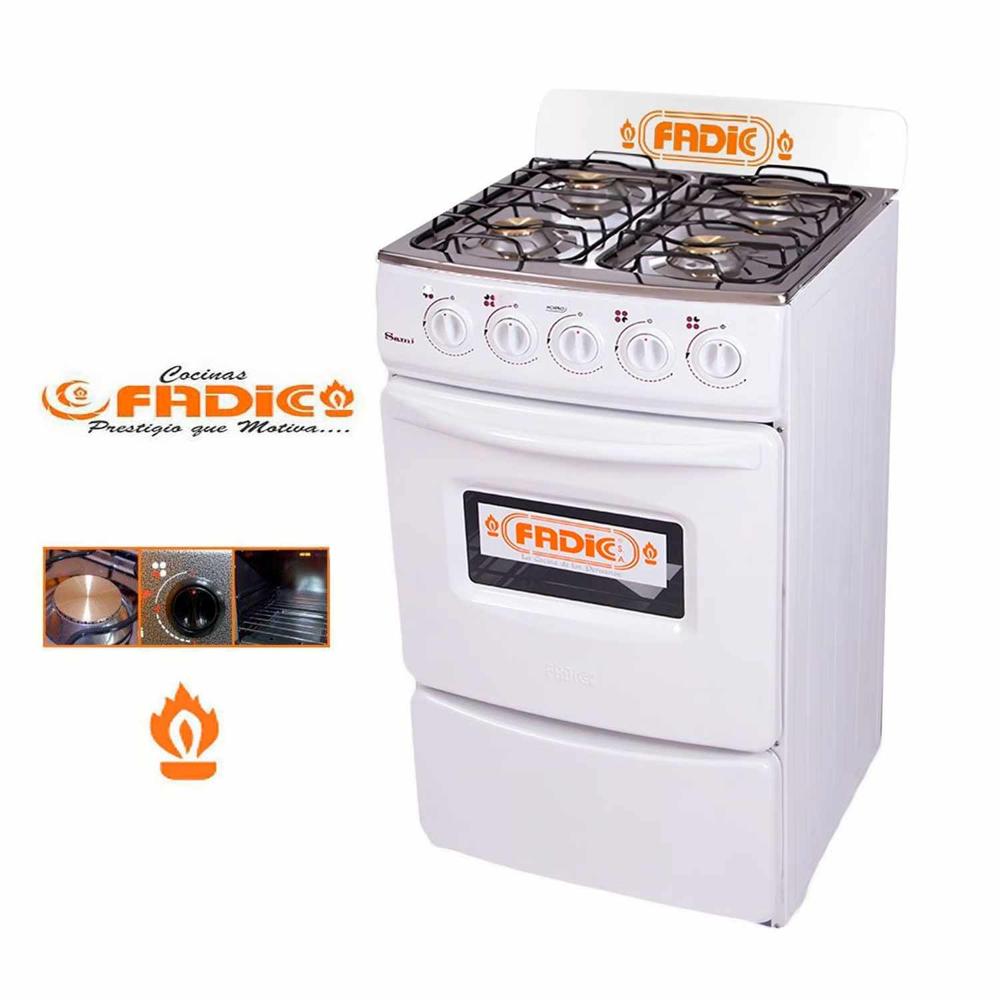 Cocina con respaldar y Horno 20 Sami 4H Blanco