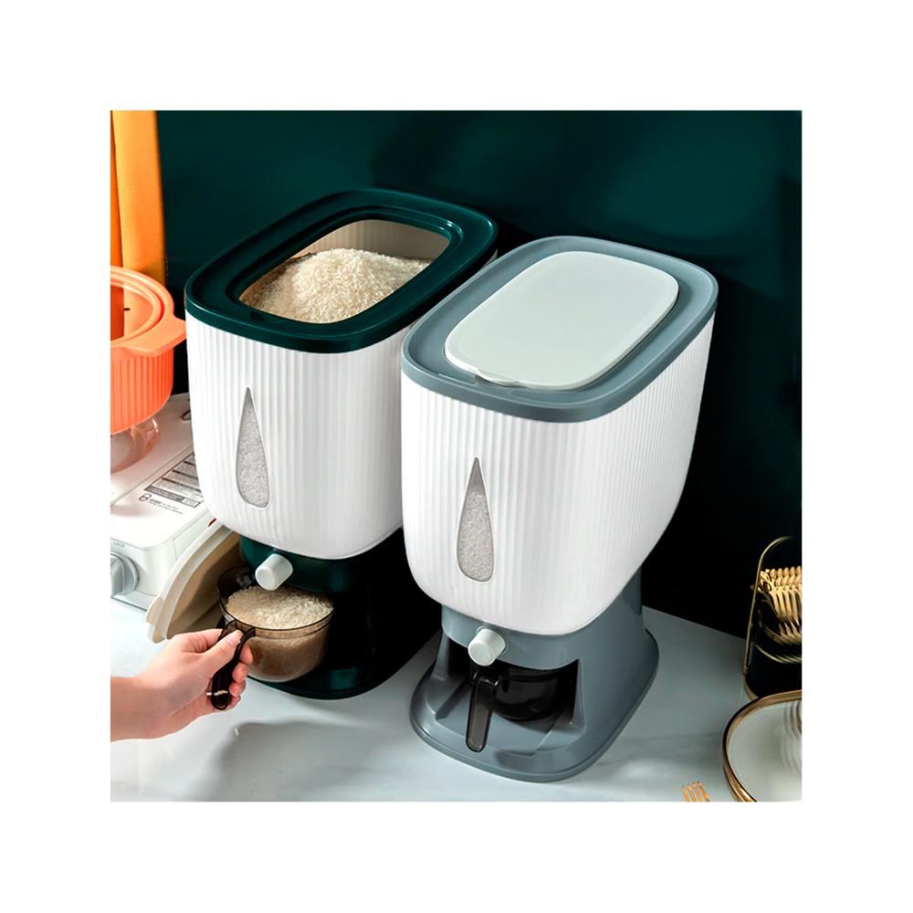 Dispensador de arroz cereal premium 10kg Verde