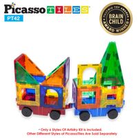 Juego de Bloques Picasso Tiles de Construcción Magnéticos de 42 piezas