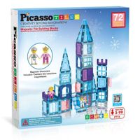 Set de Bloques Magnéticos Picasso Tiles Castillo de Hielo con Princesa de 72 piezas