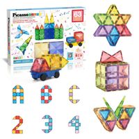 Set de Bloques de Construcción Magnéticos Picasso Tiles de 63 piezas y kit para armar un vehículo